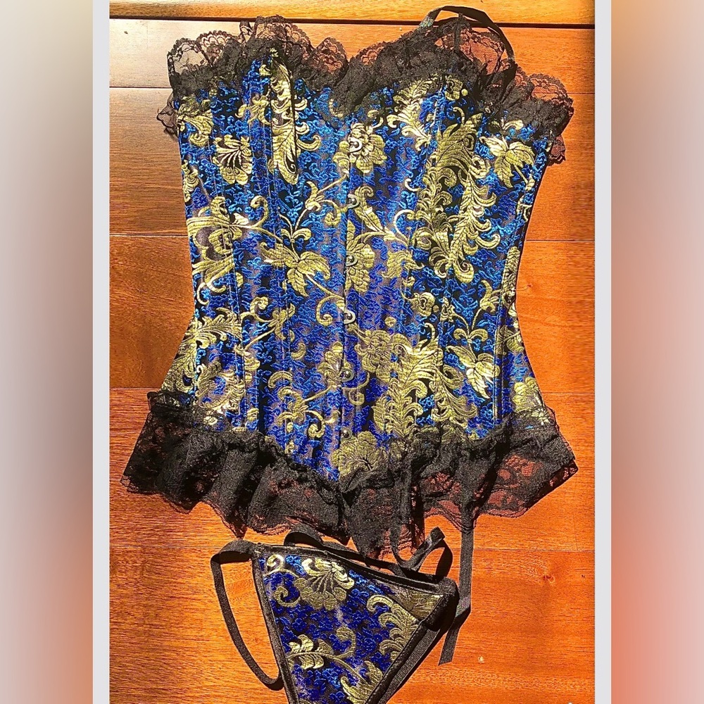 Blue Brocade - Corset
